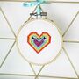 Rainbow Heart Mini Cross Stitch Kit, thumbnail 2 of 6