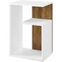 White Side Table Bedside Table With Open Storage, thumbnail 3 of 9