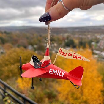 Personalised Santa Aeroplane Decoration, 2 of 3