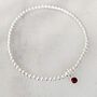 Sterling Silver January Birthstone Stretch Bracelet, thumbnail 3 of 8
