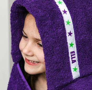 Stars Personalised Hooded Towel | For Babies To Tweens, 5 of 6