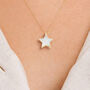 Yellow Gold Plated Mother Of Pearl Star Necklace, thumbnail 1 of 11