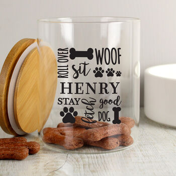Personalised Glass Dog Treats Jar With Lid, 3 of 6