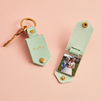 Personalised Double Photo Keyring With Leather Case, 2 of 8