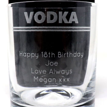 Personalised Premium Vodka Gift Hamper And Engraved Glass, 2 of 2