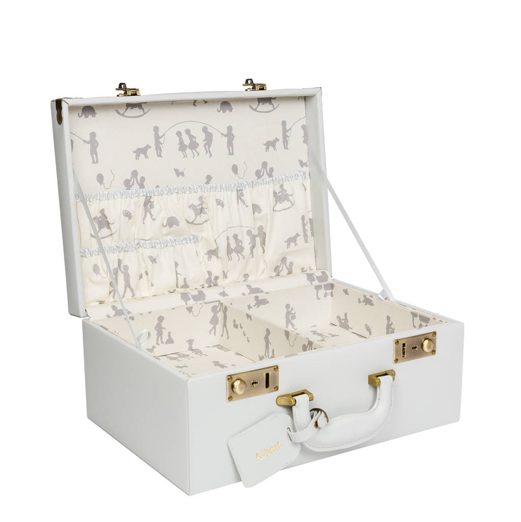 personalised memory suitcase keepsake box gift set by meminio
