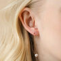 Thread Through Pearl Chain Earrings In Gold Plating, thumbnail 4 of 4