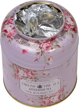 Vintage Floral Tea Caddy Lavender 80 Teabags, 2 of 3