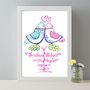 Mr And Mrs Personalised Wedding Lovebirds Gift Print, thumbnail 1 of 4