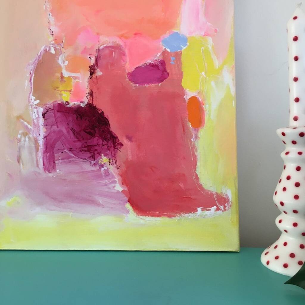 Modern Pastel Abstract Art Painting On Cotton Canvas By PaintMeHappy