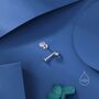 Sterling Silver Tiny Moonstone Droplet Internally Threaded Flat Back Earrings, thumbnail 4 of 9