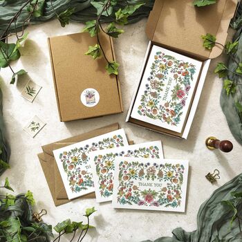 Folk Florals Thank You Cards And Envelopes, 2 of 3