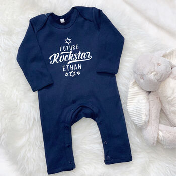 Future Rockstar Personalised Babygrow With Stars, 9 of 12