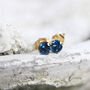 London Blue Topaz Stud Earrings, thumbnail 3 of 6