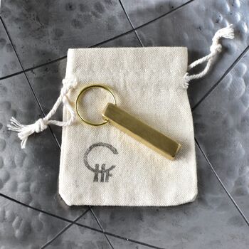 Personalised 21st Anniversary Brass Bar Keyring, 8 of 9