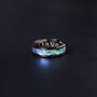 Engraved Genuine 8mm Abalone Shell Band Ring, thumbnail 1 of 11