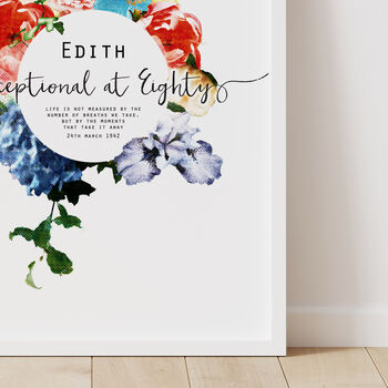 Personalised Exceptional At 80 Birthday Print, 3 of 5