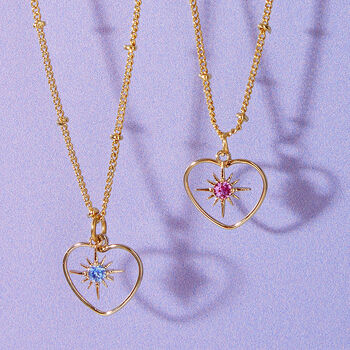 Nova Birthstone Heart Necklace, 5 of 9