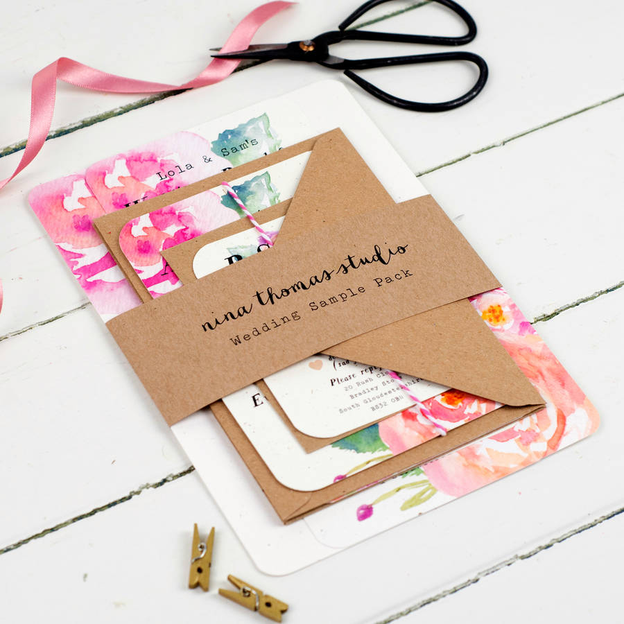 Summer Bloom Wedding Stationery Sample Pack By Nina Thomas Studio