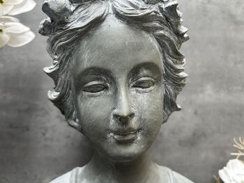 26cm Grey Female Bust Statue Modern Lady Head Statue, 8 of 12