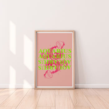 Aquarius Zodiac Typography Print, 5 of 6