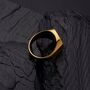 Engravable Gold Black Onyx Signet Ring, thumbnail 6 of 12