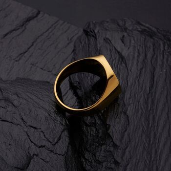 Engravable Gold Black Onyx Signet Ring, 6 of 12