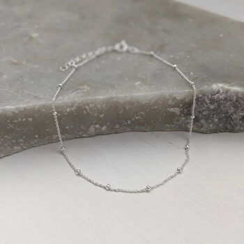Sterling Silver Satellite Chain Anklet, 2 of 8