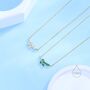 Clear Cz Leaf Pendant Necklace In Sterling Silver, thumbnail 1 of 12