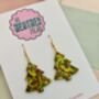 Green And Red Christmas Tree Glitter Resin Earrings / Traditional Holiday Jewellery / Christmas Gift / Secret Santa Gift, thumbnail 2 of 10