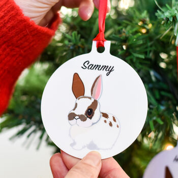 Personalised Rabbit Christmas Tree Decoration, 4 of 6