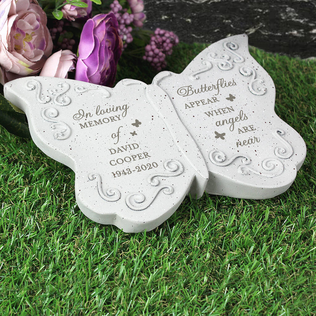 Personalised Memorial Butterflies Plaque By Sassy Bloom As Seen On TV   Original Personalised Memorial Butterflies Plaque 