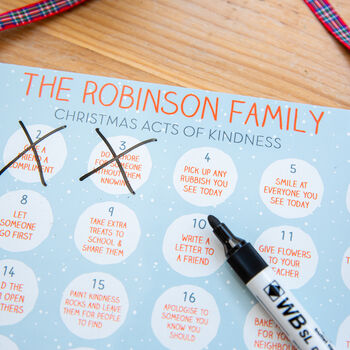 Personalised Family Kindness Reusable Advent Calendar, 4 of 9