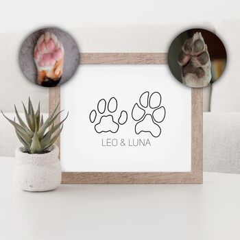 Personalised Pet Paw Outline Art Print, 3 of 10