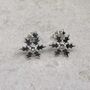 Sterling Silver Snowflake Sparkle Studs, thumbnail 9 of 10