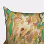 Abstract Floral Velvet Cushion, Yellow, thumbnail 4 of 4