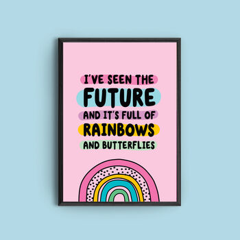 'Rainbows And Butterflies' Colourful Art Print, 2 of 2