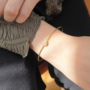 Alexandrite June Birthstone Gold Vermeil Bangle, 3 of 4