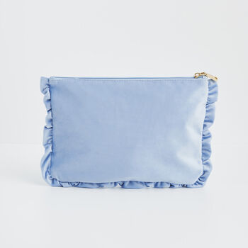 Forget Me Not Blue Velvet Embroidered Pouch, 4 of 7