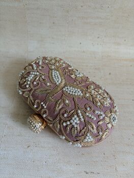 Peacock Oval Pink Clutch, 6 of 12