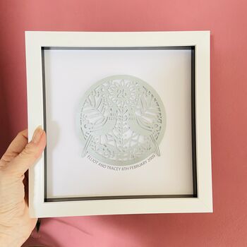 Personalised 60th Wedding Anniversary Paper Cut, 8 of 12