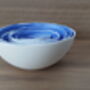 Nesting Bowls In Blue And White, thumbnail 4 of 5