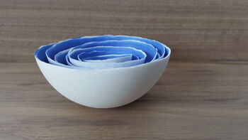 Nesting Bowls In Blue And White, 4 of 5