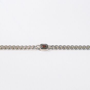 Mens Silver Ruby Red Gemstone Chain Necklace, 3 of 11