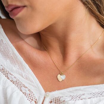 Double Heart Personalised Name Necklace, 2 of 11