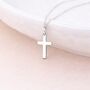 Personalised Tiny Sterling Silver Cross Pendant Necklace, thumbnail 2 of 7