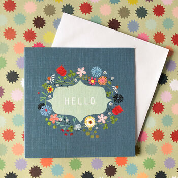 Floral Hello Greetings Card, 4 of 5