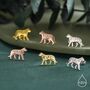Sterling Silver Tiny Tiger Stud Earrings, thumbnail 2 of 12