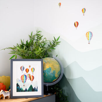 Personalised Mountain Air Balloons Print, 3 of 7