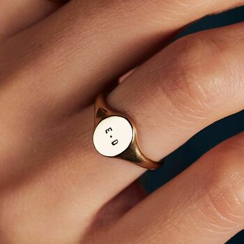 9ct Personalised Handstamped Signet Ring, 2 of 3
